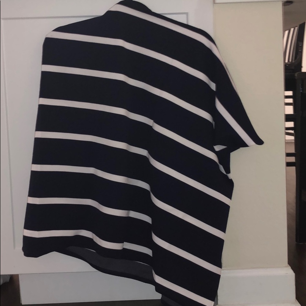 Navy Striped Poncho/Sweater